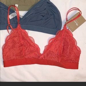 Red Madewell lace bralette